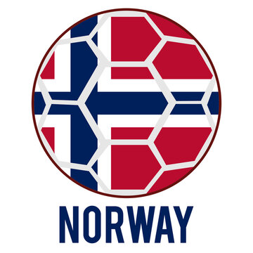 Norway Flag on a Soccer Ball Design as a Participant of Soccer World Championship 2026