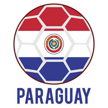 Paraguay Flag on a Soccer Ball Design as a Participant of Soccer World Championship 2026