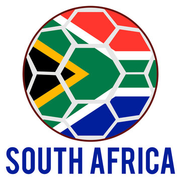 South Africa Flag on a Soccer Ball Design as a Participant of Soccer World Championship 2026
