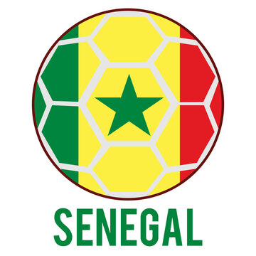 Senegal Flag on a Soccer Ball Design as a Participant of Soccer World Championship 2026