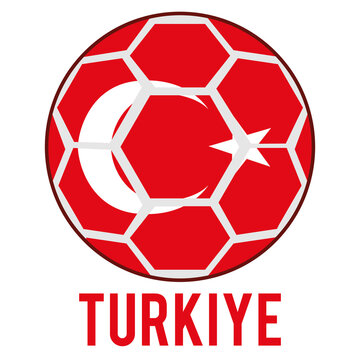 Turkiye Flag on a Soccer Ball Design as a Participant of Soccer World Championship 2026