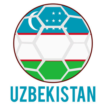 Uzbekistan Flag on a Soccer Ball Design as a Participant of Soccer World Championship 2026