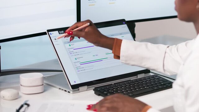 Healthcare Professional Reviewing Patient Electronic Records