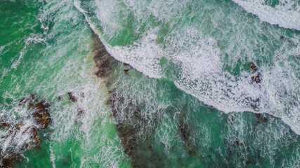 Aerial view of Waves on a beach Cape Northumberland © Niki