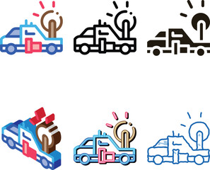 Fototapeta premium variants Synoptic Truck Icon Vector. Outline Synoptic Truck Sign. Isolated Contour Symbol