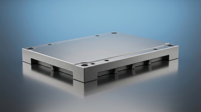 Reference plate 3D render, metrology base plate, precision calibration surface, industrial datum plate, CNC inspection plate, flatness reference system