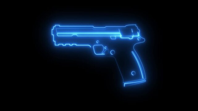 gun, pistol, handgun, vector illustration, eps10, easy to edit black background.