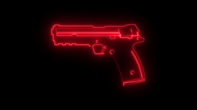 gun, pistol, handgun, vector illustration, eps10, easy to edit black background.