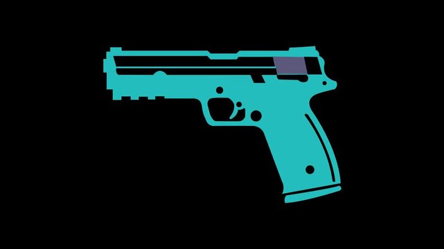 gun, pistol, handgun, vector illustration, eps10, easy to edit black background.