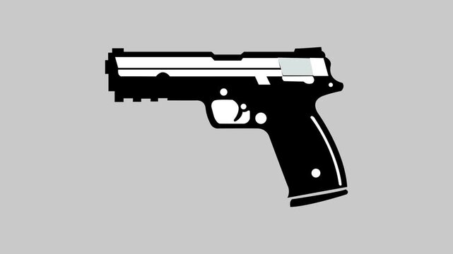gun, pistol, handgun, vector illustration, eps10, easy to edit white background.