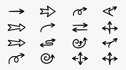 Fototapeta premium Vector directional motion arrows collection.