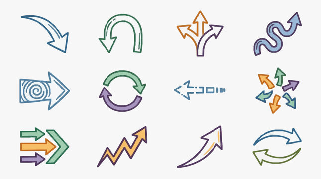Vector Directional Movement Icons Set.
