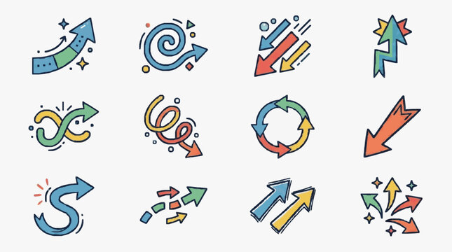 Vector Directional Movement Icons Set.