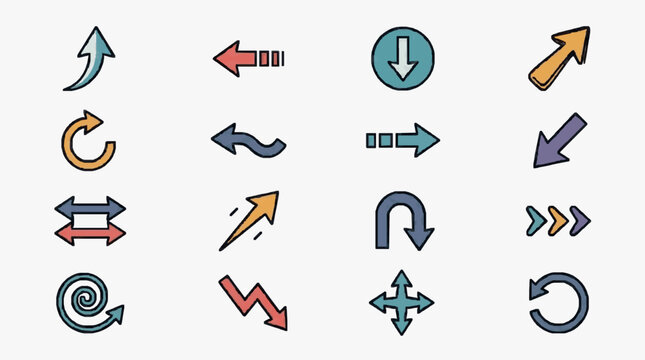 Vector Directional Arrows Set Collection.