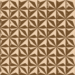 Fototapeta premium Retro Geometric Pattern: Brown Starbursts on Beige Background, Vintage Texture
