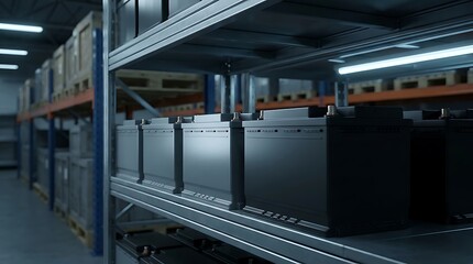 Obraz premium 12 volt battery powering the authentic preparation of delicious comida mexicana dishes in a modern industrial kitchen warehouse setting for food service