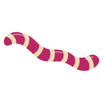 cartoon illustration of colorful jelly worm candies 
