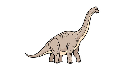 Brachiosaurus long neck dinosaur standing peacefully © deril
