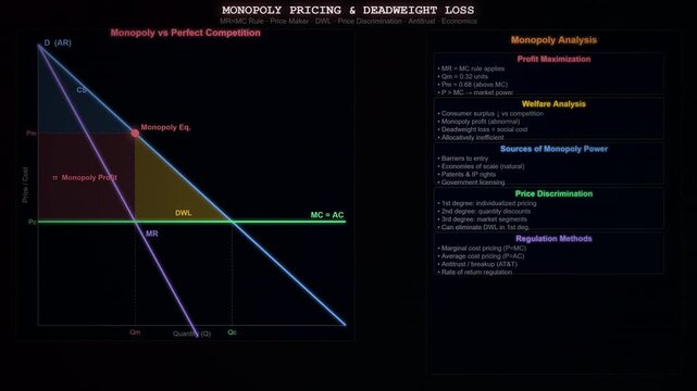 Conceptual Animation of Monopoly Pricing in Economics and Finance