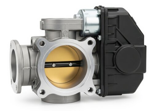 Close-up of car throttle body assembly