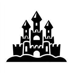 Naklejka premium Majestic fairytale castle silhouette