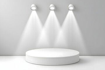 Obraz premium Bright contrast concept with strong white spotlight on stage
