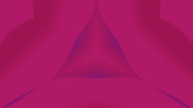 Vibrant pink abstract shapes form symmetrical patterns on a solid background
