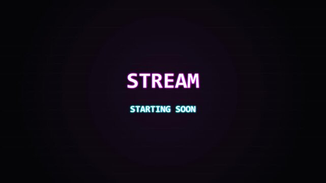 Glitchy Stream Starting Soon Text Animation for Live Streaming