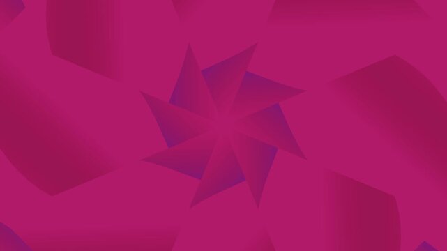 Vibrant pink background with abstract purple star shape design elements
