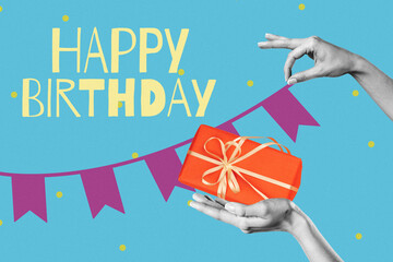 Obraz premium Celebrating a birthday with gifts and decorations in a bright setting