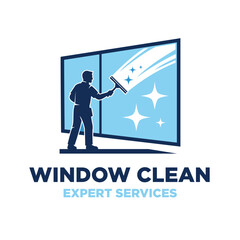 Illustration of Window Cleaning Logo Design Vector Illustration © Guavanaboy