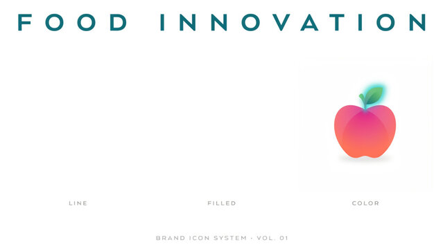Colorful apple icon symbolizing food innovation with modern design Vector