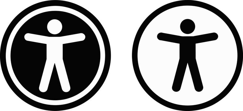 Universal Access Symbol in black and white circles signifying inclusivity and accessibility