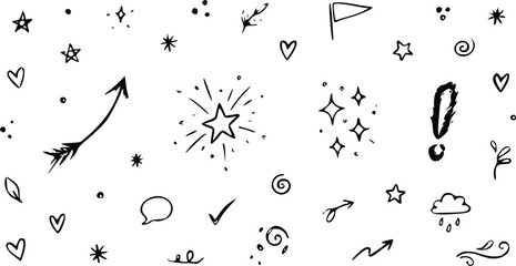 Black ink graffiti scribble vector illustration set featuring various messy hand drawn brush strokes for urban street art design projects © Arun