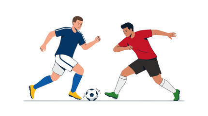 Obraz premium Two football players in action during a world cup 2026 soccer duel