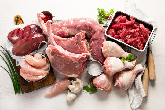 Composition with a variety of meat products.