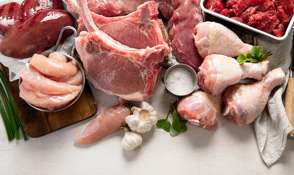 Composition with a variety of meat products.
