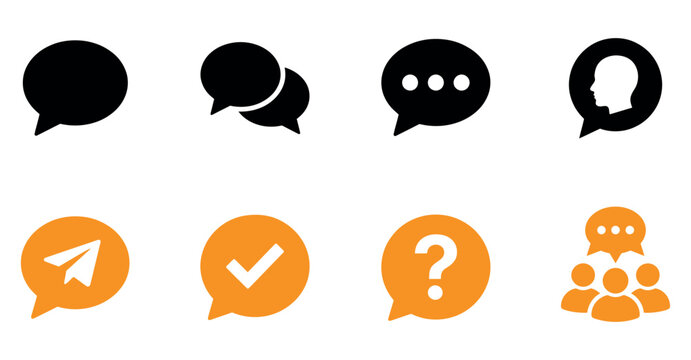 Editable vector illustration collection modern chat and communication icons set