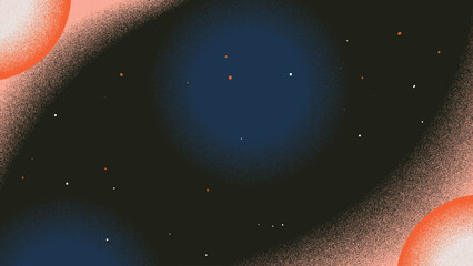 Abstract Cosmic Background with Grainy Nebula and Stars © Rifat