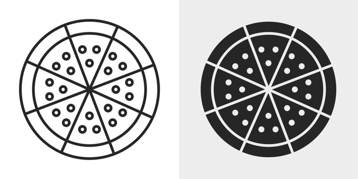 Pizza Icon represents popular fast food, Italian cuisine, and shared meals.
