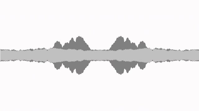 White and black audio visualization effect. Looping, unique, useful as an element or background, for demonstration and scientific visualization.