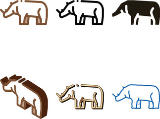 Fototapeta premium Rhinoceros Icon Vector. Outline Rhinoceros Sign. range Isolated Contour Symbol