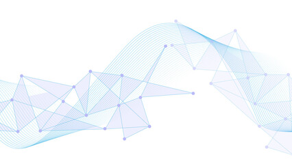 Technology abstract lines and dots connection background. origami paper plane © md