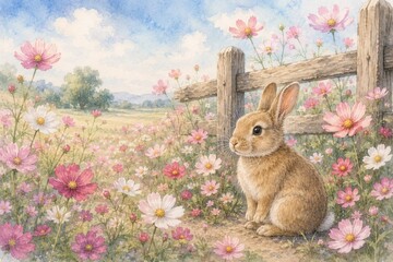 Obraz premium Cute watercolor illustration of lovely baby woodland animals on white background.