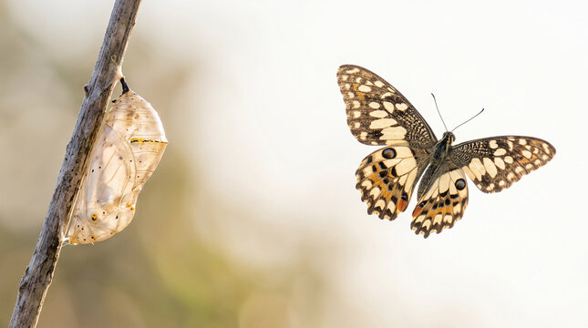 Butterfly chrysalis emergence