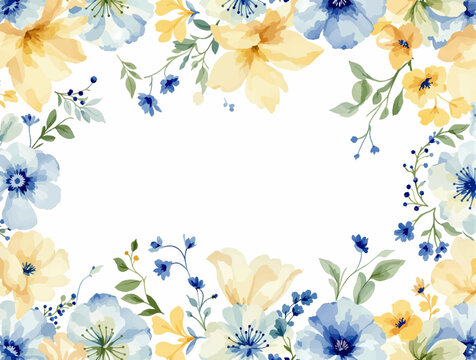 Elegant Floral Background Pattern Painted In Watercolor Style