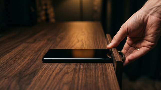 Phone hidden drawer hand