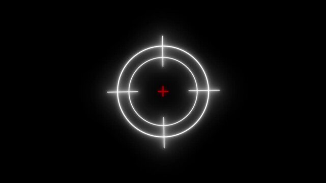 Digital target crosshair overlay with red center point for hud and gaming ui scope