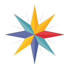 Obraz premium Colorful starburst with radiating lines on white background