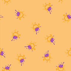 Obraz premium pattern vibrant paint splatters cartoon. expressive bold, chaotic random, fluid movement vibrant paint splatters sign. seamless vector illustration